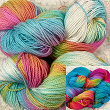 Load image into Gallery viewer, Organic Cotton Yarn 300 yds dk wt Hand Dyed Colors Starburst-Garden Party- Great Adirondack
