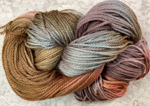 Bamboo Cotton Worsted Yarn 247 yds- Colors- Rocky Mtn-Bronzite- Speckled Denim Rose-Great Adirondack