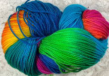 Load image into Gallery viewer, Sport Wt merino superwash yarn 373 CLOSEOUT- Hand Dyed Colors Fall Brights-Foliage-Parrotfish-Hummingbird
