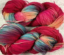 Load image into Gallery viewer, Organic Cotton Yarn 300 yds dk wt Hand Dyed Colors Black Fire-Chilipeppers-Coneflower-Beach House
