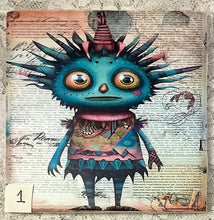 Load image into Gallery viewer, Ceramic Tiles- Coasters-Lil Monsters 1-4- 4.25” x4.25” - Great Adirondack Yarn co.
