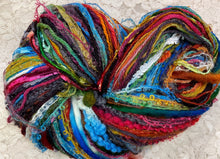 Load image into Gallery viewer, Art Yarn -Original Surprise 2 -150 yds -Mcaw-Peacock-Merinos-Mohair-silk-Ribbons
