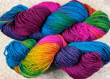 Load image into Gallery viewer, Worsted Superwash Merino single  ply 219 yds - Maisie-Hand Dyed colors-Boho-Peacock- Great Adirondack
