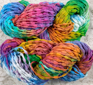 Novelty Bubble Textured Yarn- 95 yds- Hand Dyed -Fiesta-Garden Party-Great Adirondack