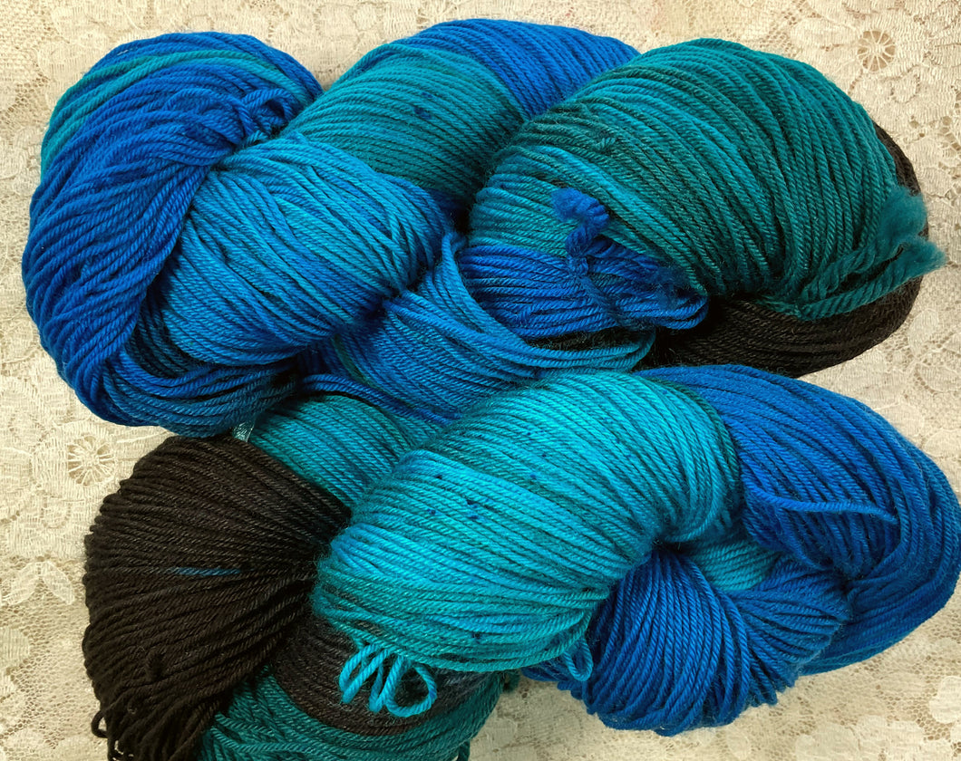 Sock Yarn -Merino Superwash and nylon-450 yds -Hand Dyed Color-Bluewing-Great Adirondack