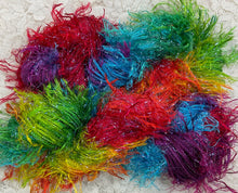 Load image into Gallery viewer, Novelty Fringe Yarn with Crystal Flash -75 yds -Hand Dyed Colors -Rainbow-Pheasant
