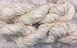 Cotton Chenille Yarn -100 yds-worsted wt-Natural-dyeable