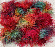 Load image into Gallery viewer, Novelty Fringe Yarn with Crystal Flash -75 yds -Hand Dyed Colors -Butterfly-Chilipeppers
