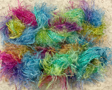 Load image into Gallery viewer, Novelty  Fringe Yarn with Crystal Flash -75 yds -Hand Dyed Colors-Marble-Lagoon-Mint Candy-Pineapple Polly-Great Adirondack

