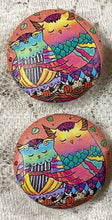 Load image into Gallery viewer, 1.08” Leather Buttons -Owls-Lovebirds -Handcrafted- Great Adirondack Yarn
