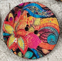 Load image into Gallery viewer, 1.25” Coconut Button -Bright Paisleys- 8 assorted styles-Great Adirondack-New
