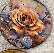 Load image into Gallery viewer, 1.25” Button Vibrant Roses-1 thru 8 -Coconut-Great Adirondack-New
