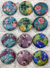 Load image into Gallery viewer, 1.08” Leather Buttons -vintage Wallpaper Prints- assorted-Handcrafted- Great Adirondack
