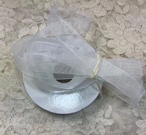 5/8" Ribbon-nylon sheer Organza- White-100 yd spools-closeout-dyeable