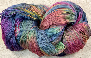 Bamboo Cotton Fingering Yarn -8 oz-990 yds -Colors Peacock-Speckled Denim Rose-Great Adirondack