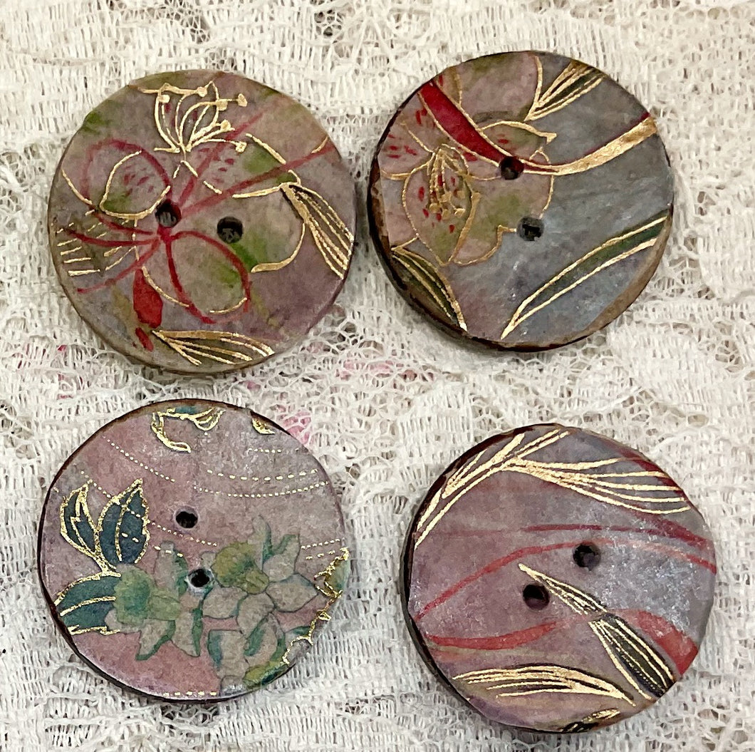 1”  buttons -Oriental Patterns -Handcrafted Great Adirondack Yarn