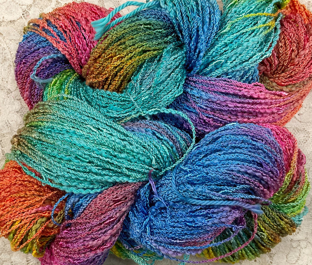 Novelty Rayon Cotton Yarn 250 yds Hand Dyed -5 assorted colors-Great Adirondack