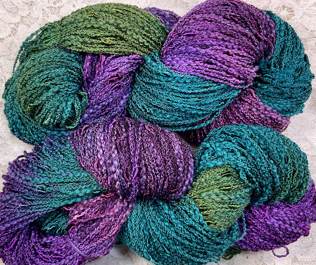 Novelty Rayon Cotton Yarn 250 yds Hand Dyed -5 assorted colors-Great Adirondack