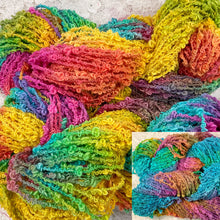 Load image into Gallery viewer, Cotton Boucle Yarn 100 yds Hand Dyed Colors- Spring Garden-Butterfly

