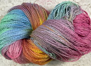 Organic Cotton -fingering wt Yarn- 520 yds -Old Rose-Grapevine-Verdigris-Great Adirondack