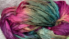 Load image into Gallery viewer, Sari Silk Yarn 50 yds -hand dyed colors -Tutti Fruitti-Stained Glass-Great Adirondack
