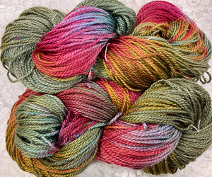 Silk Cotton DK Wt yarn -271 yds- Hand Dyed-colors-Maple Leaf-Painted Desert-Great Adirondack