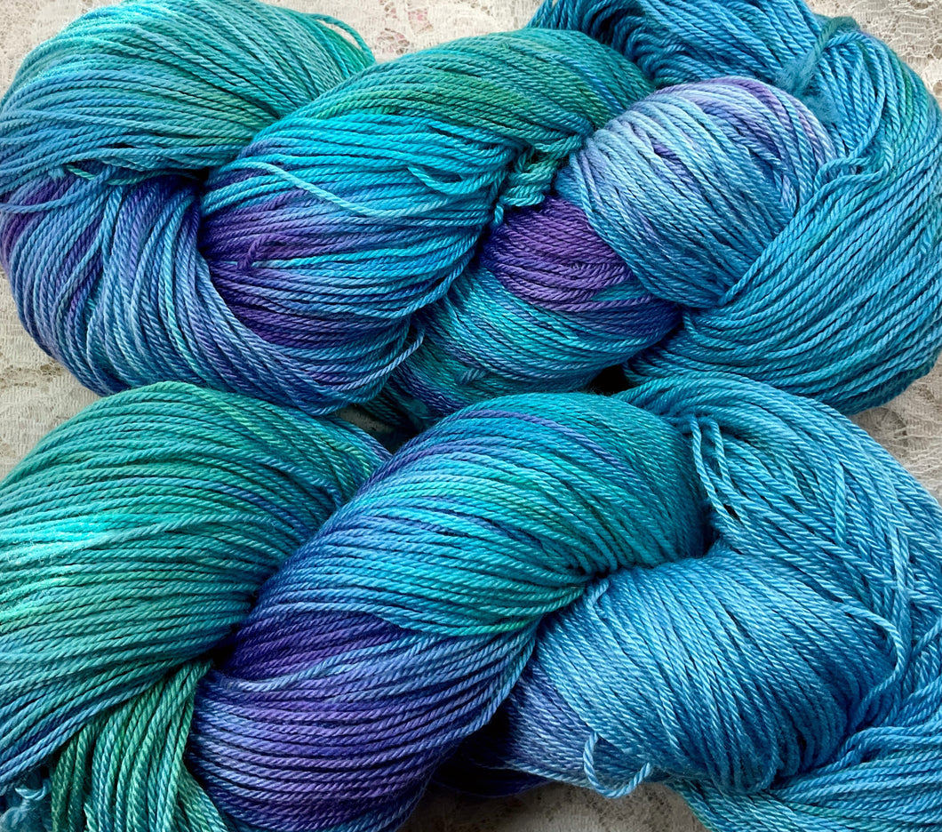 Bamboo Cotton Fingering Yarn 495 yds -Colors-Parrotfish-Hydrangea-Great Adirondack