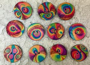 1” Buttons- Rainbows- assorted -Handcrafted Great Adirondack Yarn