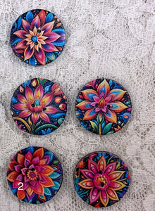 1” buttons - mexican style -colorful flowers-assorted patterns-Handcrafted Great Adirondack Yarn