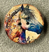 Load image into Gallery viewer, 1.18” Buttons-Rainbow Horses assorted- Handcrafted -Great Adirondack
