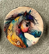 Load image into Gallery viewer, 1.18” Buttons-Rainbow Horses assorted- Handcrafted -Great Adirondack
