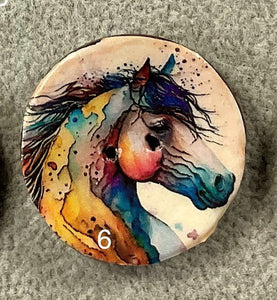 1.18” Buttons-Rainbow Horses assorted- Handcrafted -Great Adirondack