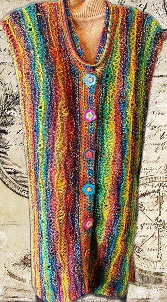 MASU◇21AW/CANDY LONG KNIT VEST/48/ウール/マルチカラー/MCFWKN0321 