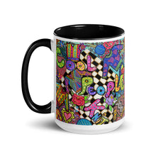 Load image into Gallery viewer, Cool People Knit ceramic coffee mug- assorted inside colors -Great Adirondack Yarn Co-original artwork-15 0z
