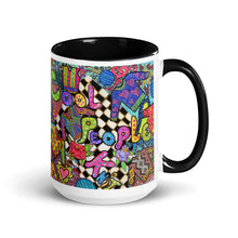 Load image into Gallery viewer, Cool People Knit ceramic coffee mug- assorted inside colors -Great Adirondack Yarn Co-original artwork-15 0z
