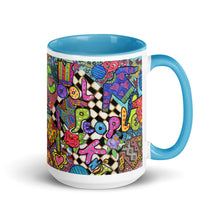 Load image into Gallery viewer, Cool People Knit ceramic coffee mug- assorted inside colors -Great Adirondack Yarn Co-original artwork-15 0z
