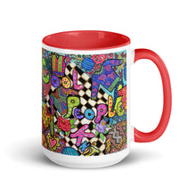 Load image into Gallery viewer, Cool People Knit ceramic coffee mug- assorted inside colors -Great Adirondack Yarn Co-original artwork-15 0z
