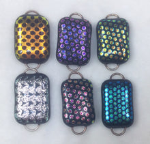 Load image into Gallery viewer, Dichroic glass cabachons for bracelets-designer- sold in sets- vintage
