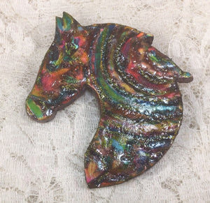 Horse Pins Handcrafted Polymer Clay Great Adirondack Yarn