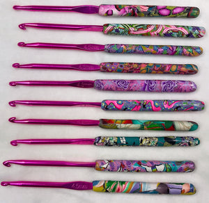 Crochet hooks 4.5mm/ 7 - Polymer Clay- handcrafted ergonomic- Great Adirondack