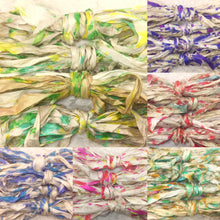 Load image into Gallery viewer, Sari Silk Yarn 5 yds tie dyed 6 assorted colors -NEW!

