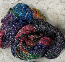 Load image into Gallery viewer, 1/8” Metallic Ribbon 50 yds- SALE- Hand Dyed Colors Watermelon-Pansy-Pheasant-Verbena
