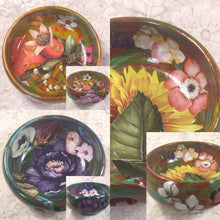 Load image into Gallery viewer, Floral Handpainted Yarn Bowls 5.75” wide x 2.75” high

