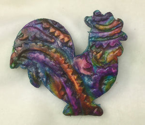 Rooster Pins Handcrafted Polymer Clay Assorted Great Adirondack Yarn