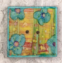 Load image into Gallery viewer, 1.5” Button Square wood -assorted Patterns-Decoupaged-Great Adirondack Yarn
