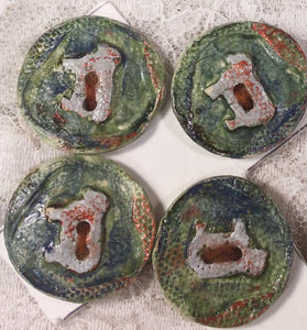 1 “ Sweet Annie Porcelain Buttons -vintage -Handcrafted-assorted sets of 4- collectible