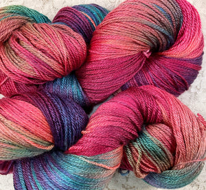 Silk Merino Fingering wt Yarn 450 yds Color Chilipeppers