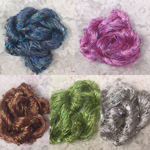 Sequined Yarn 75 yds Assorted Colors
