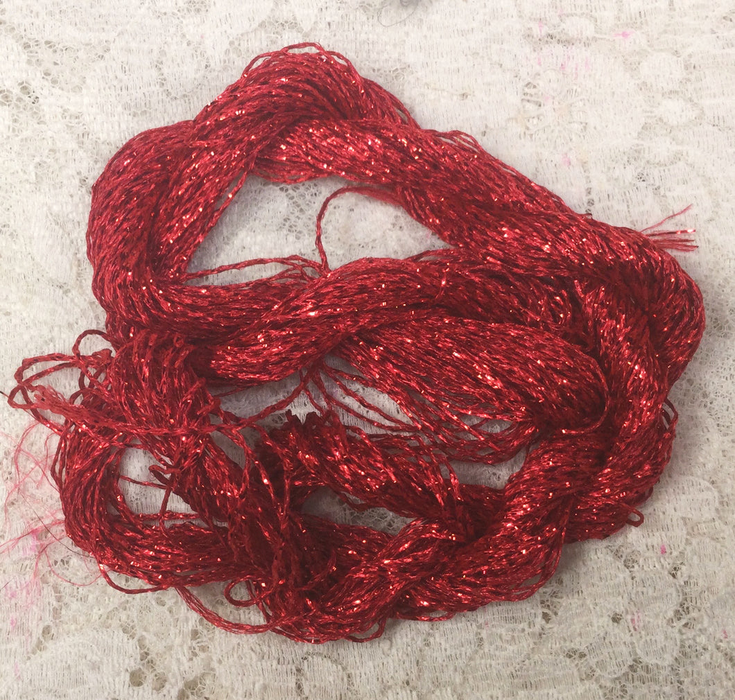 Novelty Metallic Thread 50 yds Rainbow or Red