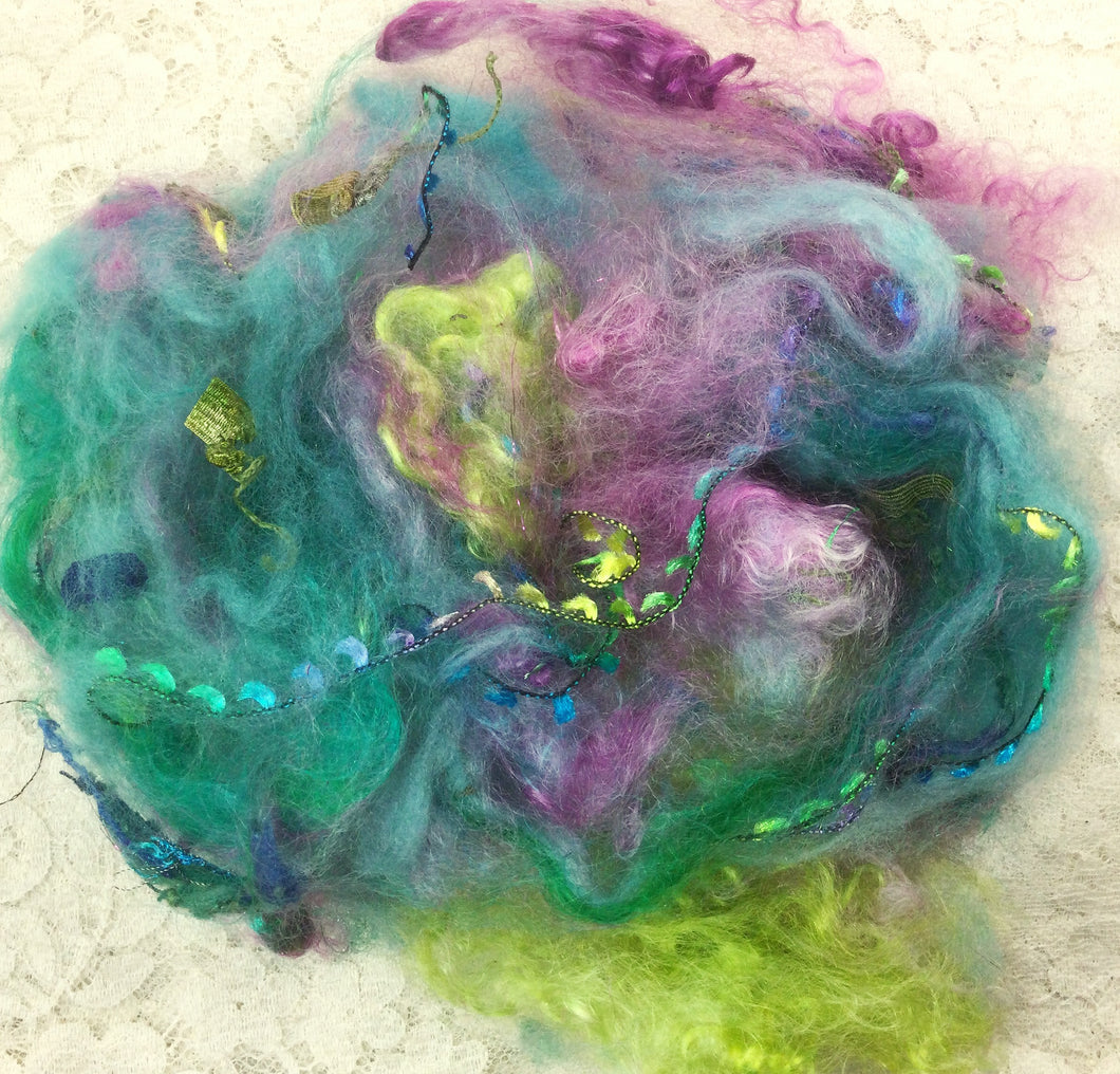 Fibers- blended hand dyed -for felting- crafting- assorted